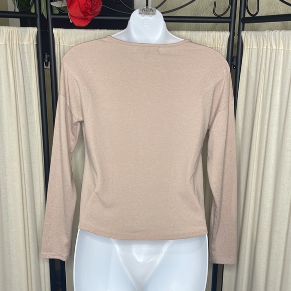 ❗️MOVING SALE❗️EUC- HIPPIE ROSE OVERSIZED LIGHT PINK SOFT LONG SLEEVE TOP XS - Picture 6 of 10